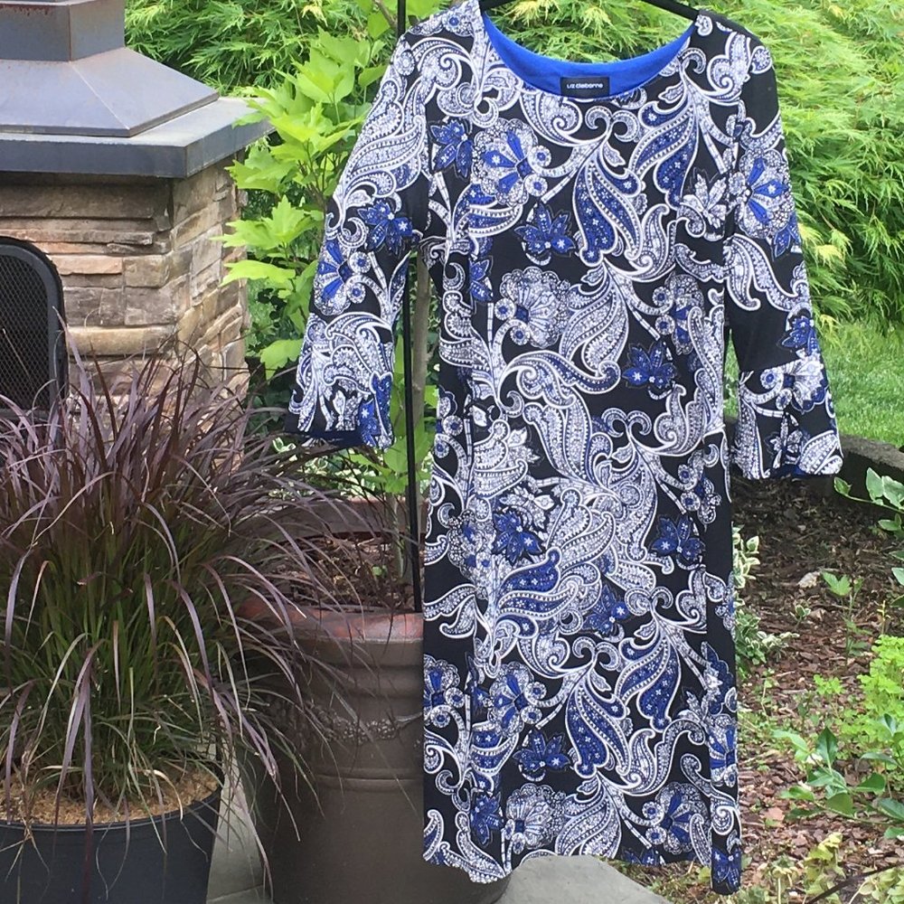 Liz Claiborne Paisley Puff Print Dress Size 12 NEW